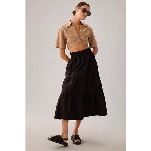 💕ANTHROPOLOGIE💕 The Somerset Maxi Skirt ~ Black 3X Plus NWT - Picture 5 of 16
